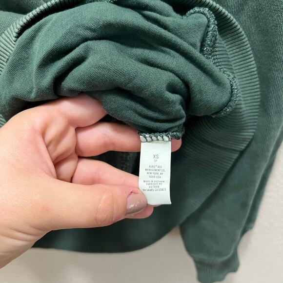 Aerie Sweater Green Cotton Mock Neck Long Sleeve Pullover Sz XS - Picture 8 of 10